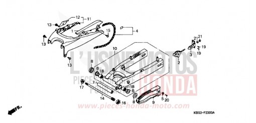 SWING ARM/CHAIN CASE NSR125RY de 2000